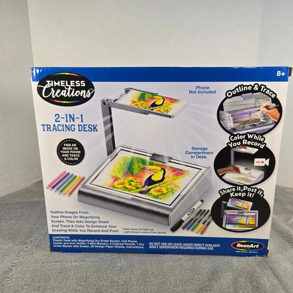 RoseArt Timeless Creations 2-in-1 Tracing Desk Art Set New 14626 Ages 8+